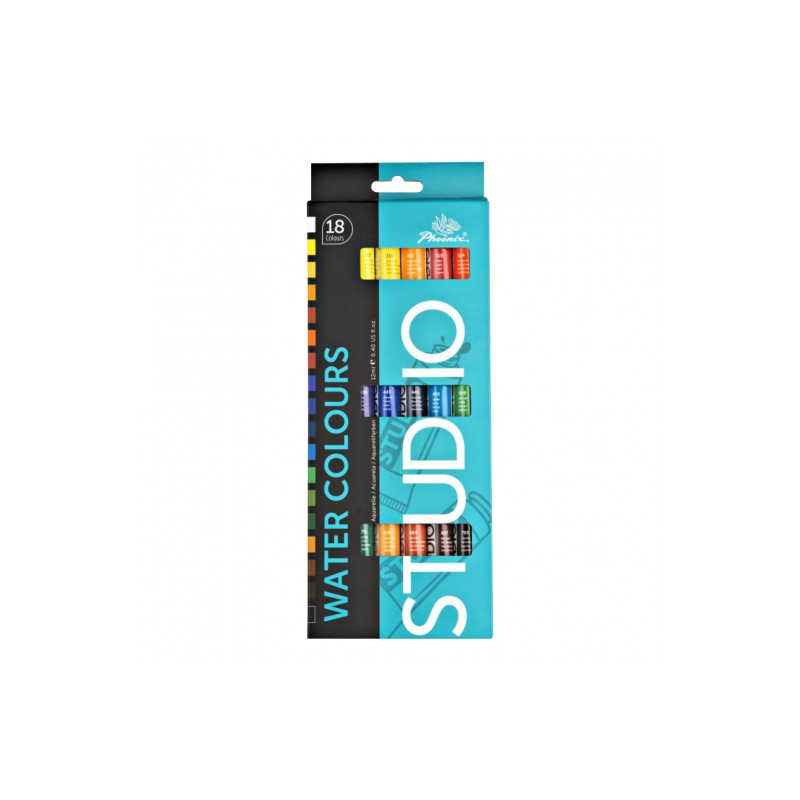Phoenix zestaw akwareli 18 kolorów - sklep plastyczny - szał dla plast