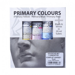 Renesans gouache zestaw 5 gwaszy 20ml - sklep plastyczny - szał dla pl