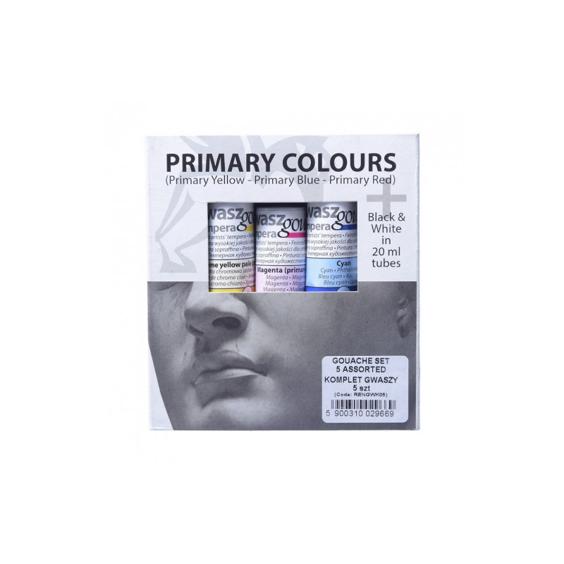 Renesans gouache zestaw 5 gwaszy 20ml - sklep plastyczny - szał dla pl