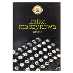 Koh-i-noor kalka maszynowa czarna A4 25 arkuszy - sklep plastyczny - s