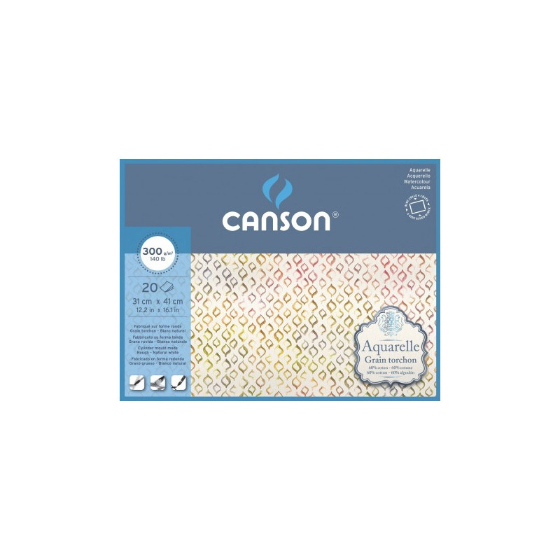 Blok Canson Aquarelle 300g, 20ark- Sklep plastyczny- Szał dla Plastykó
