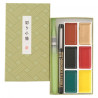 Kuretake gansai tambi irodori kobako green 6 watercolors set
