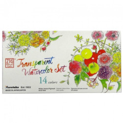 Kuretake zig transparent watercolor zestaw 14 akwareli - sklep plastyc