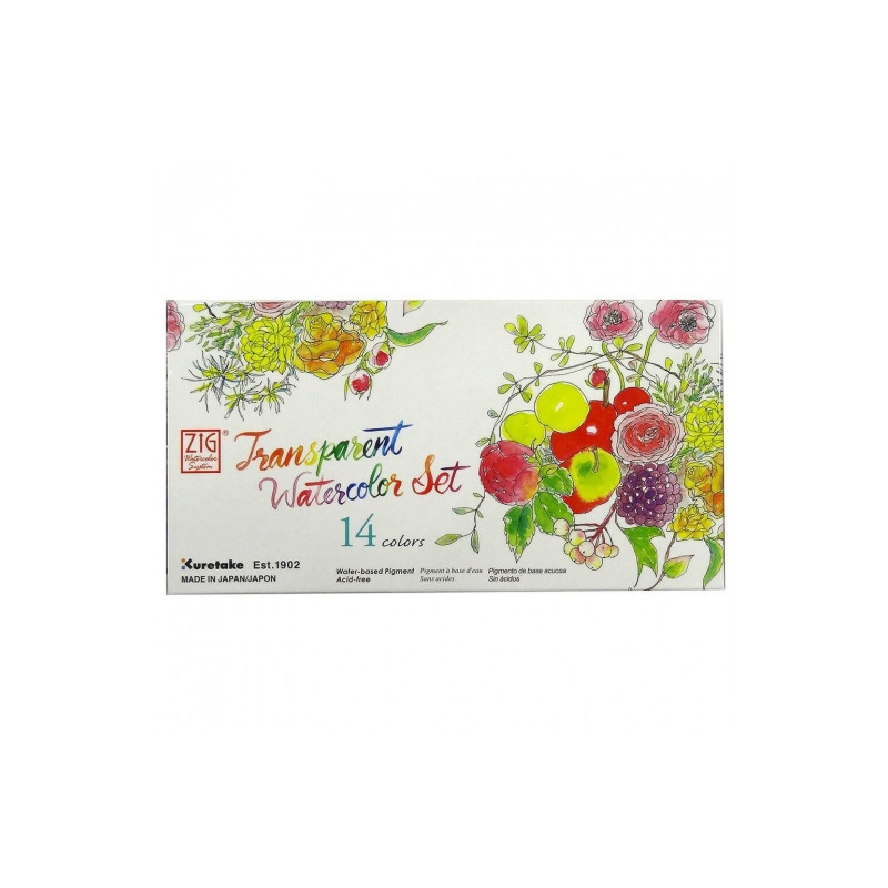 Kuretake zig transparent watercolor set of 14 watercolors
