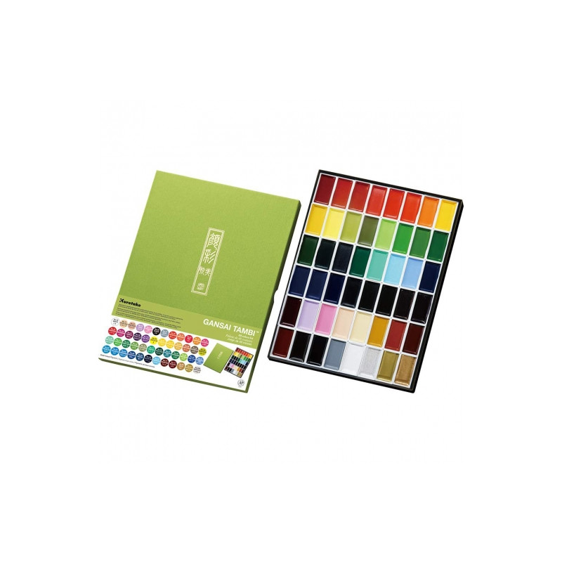 Kuretake gansai tambi zestaw 48 akwareli - sklep plastyczny - szał dla