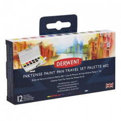Derwent inktense paint pan set 2 tusze w półkostkach 12szt- sklep plas