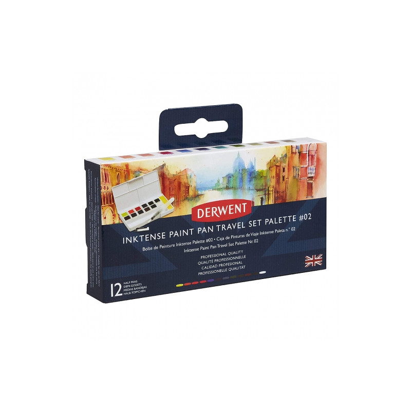 Derwent inktense paint pan set 2 inks in half-pieces 12 pcs