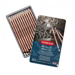 Derwent metallic pencils zestaw 12 metalicznych kredek metal opak - sk