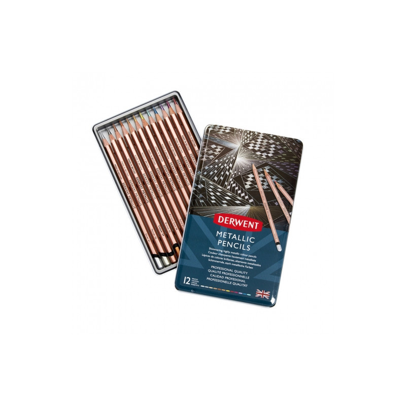 Derwent metallic pencils set of 12 metallic colored