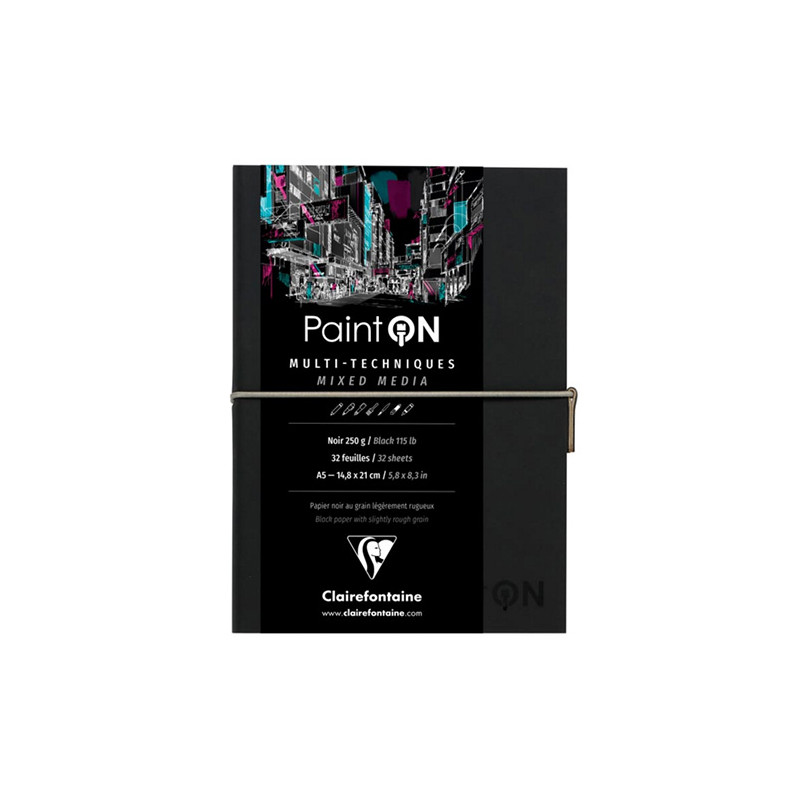 Blok Clairefontaine paint on mixed media 250g 32ark black - sklep plas