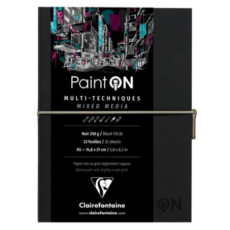 Blok Clairefontaine paint on mixed media 250g 32ark black - sklep plas