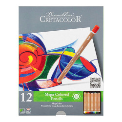 Cretacolor mega colored zestaw 12 kredek artystycznych - sklep plastyc
