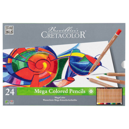 Cretacolor mega colored zestaw 24 kredek artystycznych - sklep plastyc