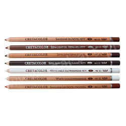 Cretacolor crayons - white, sangwine, sepia, black.