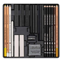 Cretacolor wolf box drawing set zestaw pasteli i węgli - sklep plastyc