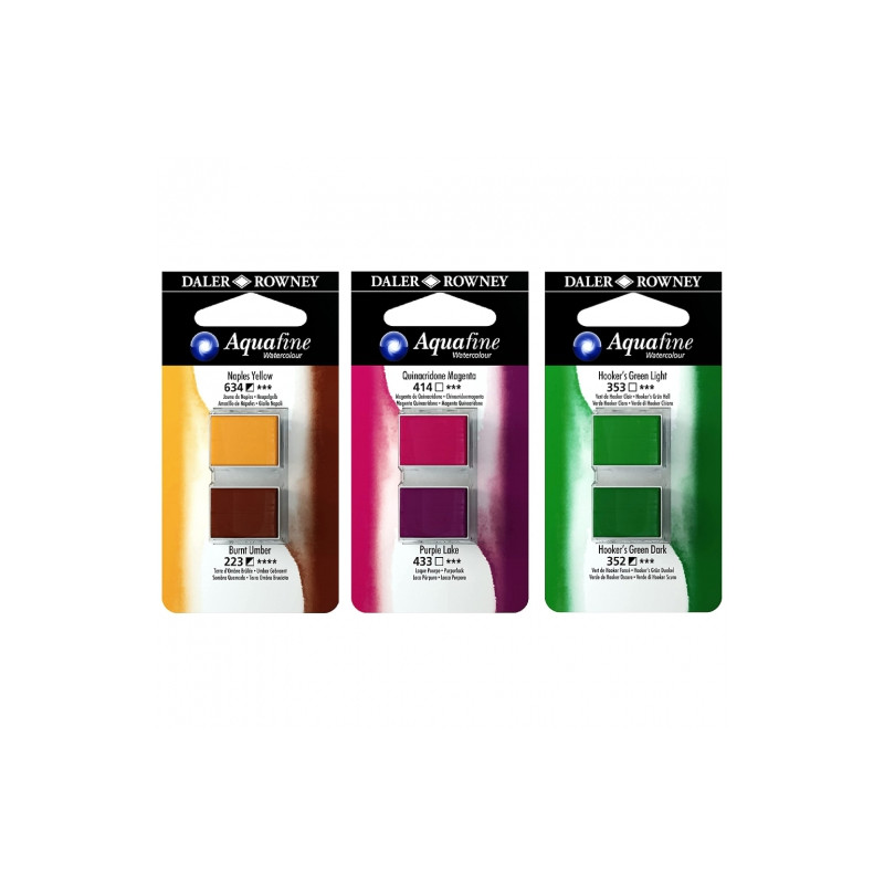Daler Rowney aquafine watercolour 2 akwarele na blistrze - sklep plast