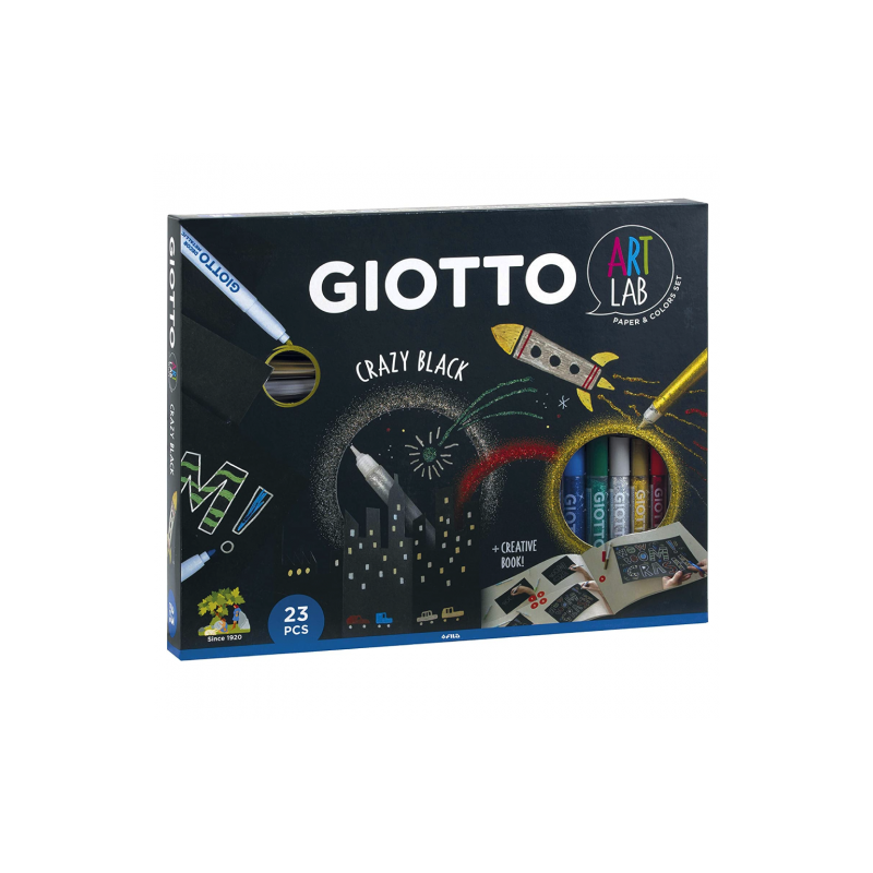 Giotto crazy black kreatywny zestaw 23 elementy - sklep plastyczny - s