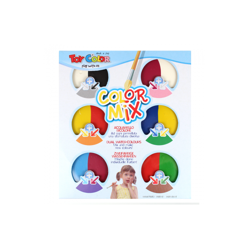 Toy color mix double watercolors educational set