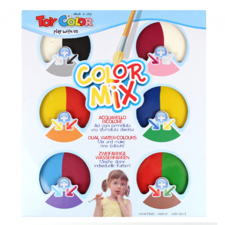 Toy color mix podwójne akwarele zestaw edukacyjny - sklep plastyczny -