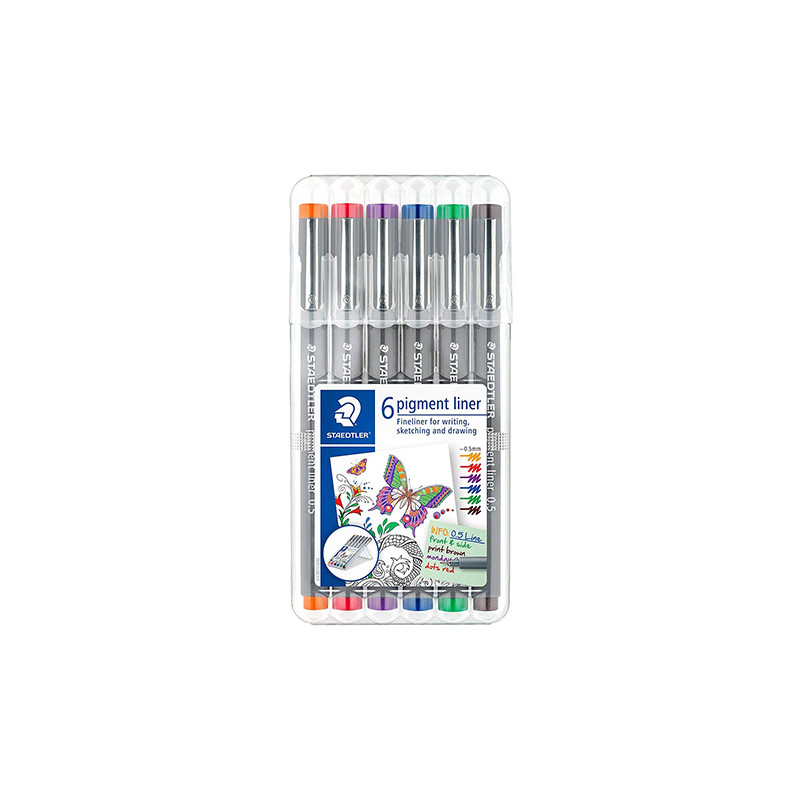 Staedtler pigment liner set 6 fineliner 0.5mm - szal art - sklep plast