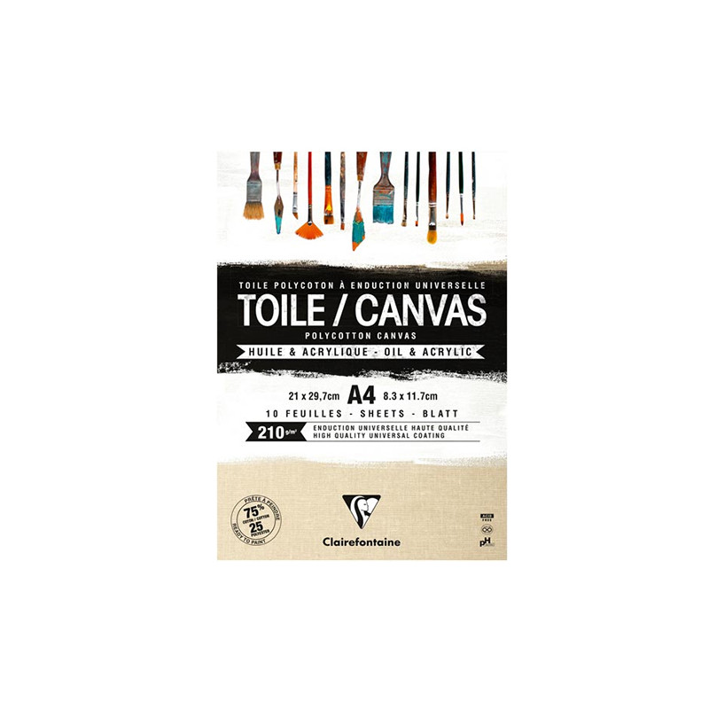 Clairefontaine painting canvas in a block of 210g 10 sheets