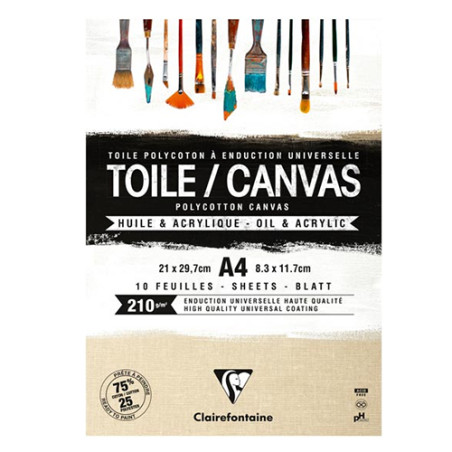 Clairefontaine painting canvas in a block of 210g 10 sheets