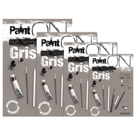 Block Clairefontaine paint on gris 250g 30sheets