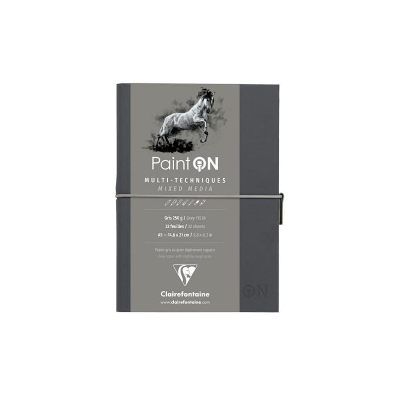 Block Clairefontaine paint on mixed media 250g 32ark grey