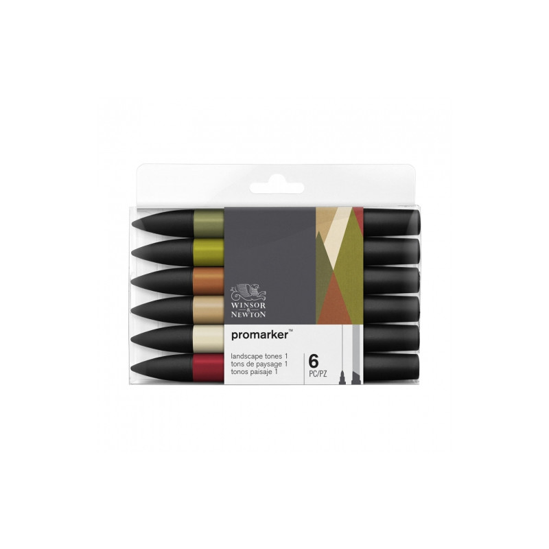 Winsor&Newton promarker landscape tones zestaw 6 kolorów - sklep plast