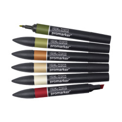 Winsor&Newton promarker landscape tones zestaw 6 kolorów - sklep plast