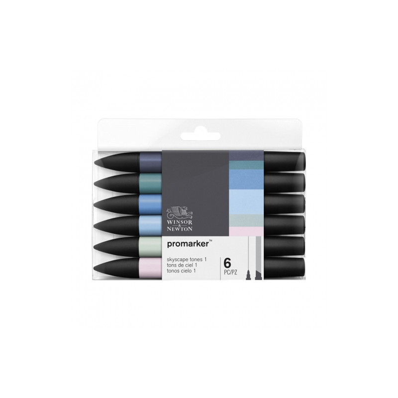 Winsor&Newton promarker skyscape tones zestaw 6 kolorów - sklep plasty