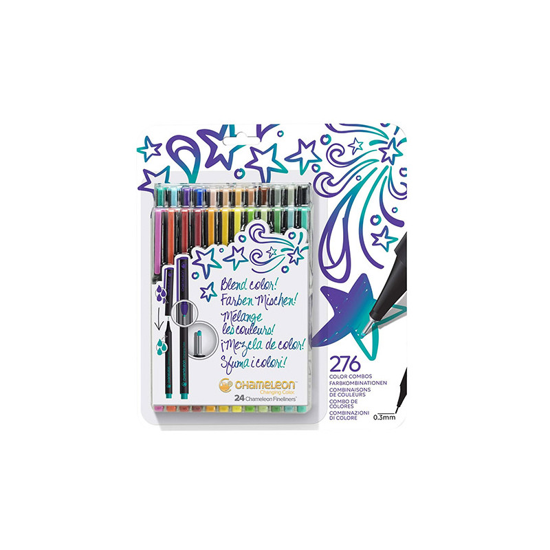Chameleon fineliner bold zestaw 24 tonalnych cienkopisów - sklep plast