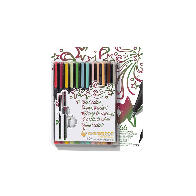 Chameleon fineliner designer zestaw 12 tonalnych cienkopisów - sklep p