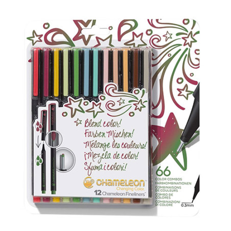 Chameleon fineliner designer zestaw 12 tonalnych cienkopisów - sklep p