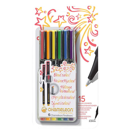 Chameleon fineliner primary zestaw 6 tonalnych cienkopisów - sklep pla
