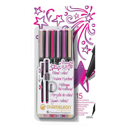 Chameleon floral set of 6 tonal fineliners - szał art - sklep plastycz