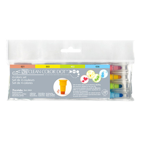 Kuretake clean color dot set of 4 markers - szal art - sklep plastyczn