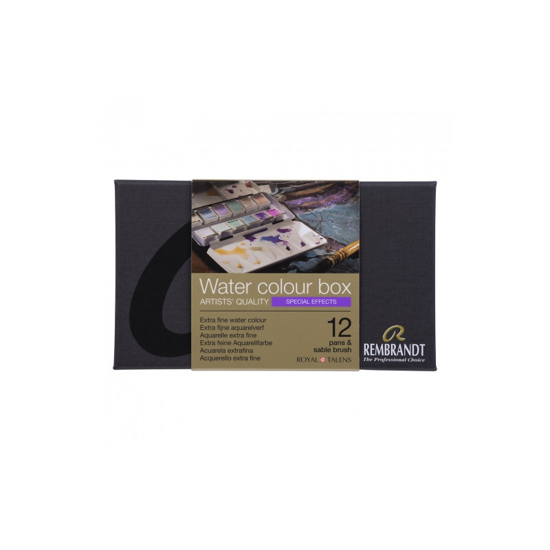 Talens rembrandt special effects watercolor set 12 semi-cubes