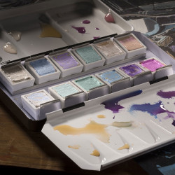 Talens rembrandt special effects watercolor set 12 semi-cubes