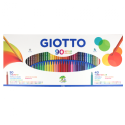 Giotto 90 intense colors zestaw 50 kredek i 40 flamastrów - sklep plas