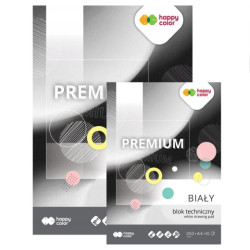 Blok Happy Color Premium techniczny biały 250g 10ark