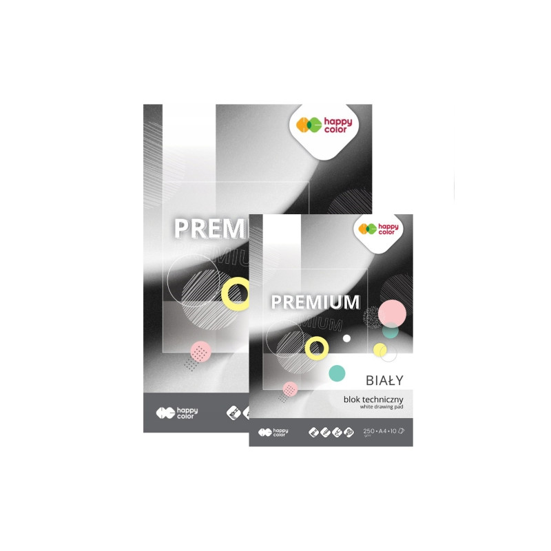 Blok Happy Color Premium techniczny biały 250g 10ark - sklep plastyczn