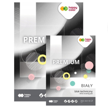 Blok Happy Color Premium techniczny biały 250g 10ark - sklep plastyczn