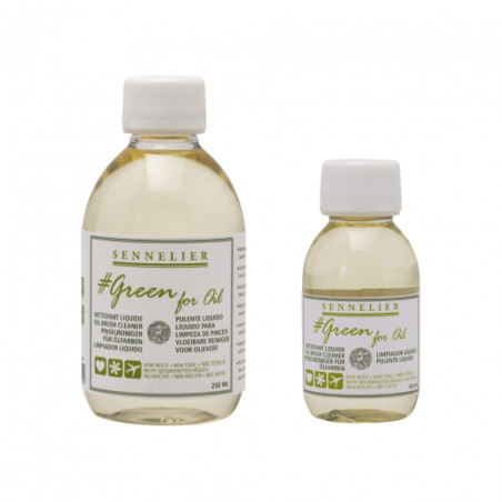 Sennelier green for oil cleaner brush oil