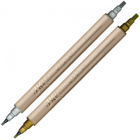 Kuretake zig calligraphy metallic silver