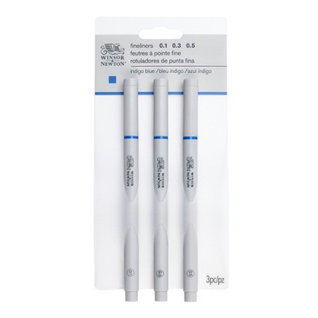 Winsor&Newton fineliner set of 3 fineliners - indigo blue