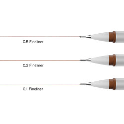 Winsor&Newton fineliner set of 3 fineliners - sepia