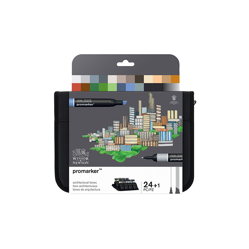 Winsor&Newton promarker architectural zestaw 24 kolorów - sklep plasty