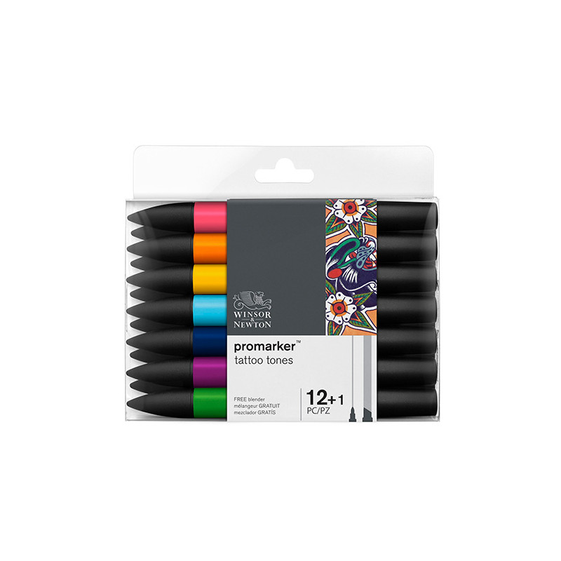 Winsor&Newton promarker tattoo tones zestaw 13 kolorów - sklep plastyc