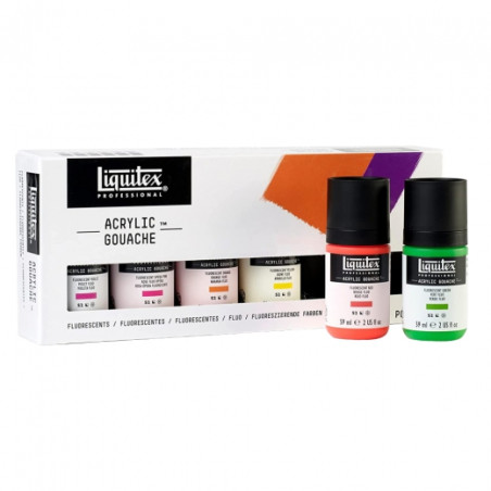 Liquitex acrylic gouache zestaw gwaszy fluorescencyjnych akryl 6x59ml